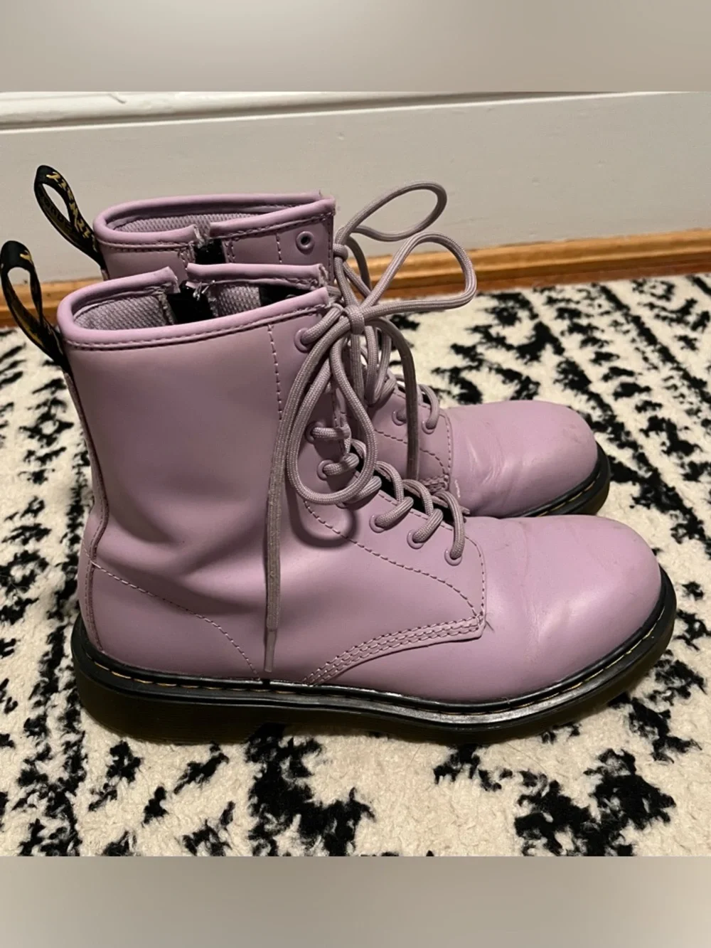 Dr. Martens Youth Size 5 Purple Lace-Up Combat Boots